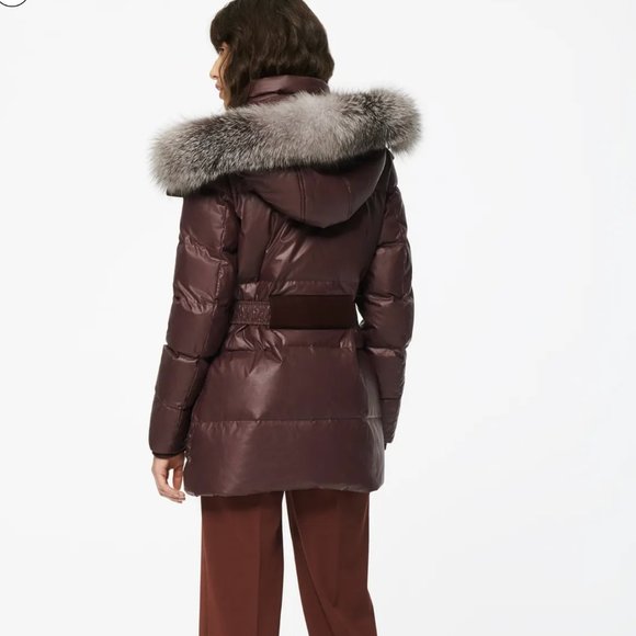 Andrew Marc Morro Coated Down Jacket, Burgundy, XL - Picture 2 of 8